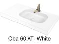 Washstand, 50 x 120 cm, suspended or recessed, in mineral resin - OBA 60 ST