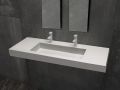 Double vanity top, 50 x 100 cm, suspended or recessed, in mineral resin - STIL 90