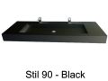 Double vanity top, 50 x 110 cm, suspended or recessed, in mineral resin - STIL 90