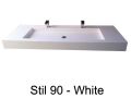 Double vanity top, 50 x 110 cm, suspended or recessed, in mineral resin - STIL 90