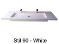 Double vanity top, 50 x 120 cm, suspended or recessed, in mineral resin - STIL 90