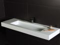 Double vanity top, 50 x 120 cm, suspended or recessed, in mineral resin - STIL 90