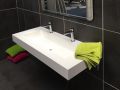 Double vanity top, 50 x 130 cm, suspended or recessed, in mineral resin - STIL 90