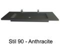Double vanity top, 50 x 130 cm, suspended or recessed, in mineral resin - STIL 90