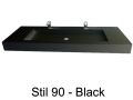 Double vanity top, 50 x 130 cm, suspended or recessed, in mineral resin - STIL 90