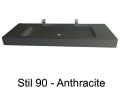 Double vanity top, 50 x 130 cm, suspended or recessed, in mineral resin - STIL 90