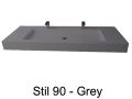 Double vanity top, 50 x 130 cm, suspended or recessed, in mineral resin - STIL 90