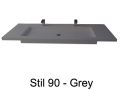 Double vanity top, 50 x 130 cm, suspended or recessed, in mineral resin - STIL 90