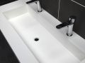 Double vanity top, 50 x 130 cm, suspended or recessed, in mineral resin - STIL 90