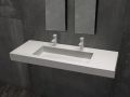 Double vanity top, 50 x 160 cm, suspended or recessed, in mineral resin - STIL 90