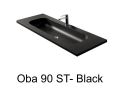 Double vanity top, 50 x 100 cm, suspended or recessed, in mineral resin - OBA 90