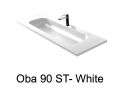 Double vanity top, 50 x 100 cm, suspended or recessed, in mineral resin - OBA 90