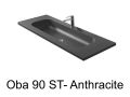 Double vanity top, 50 x 100 cm, suspended or recessed, in mineral resin - OBA 90