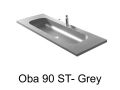 Double vanity top, 50 x 100 cm, suspended or recessed, in mineral resin - OBA 90