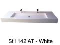 Double vanity top, 50 x 180 cm, suspended or recessed, in mineral resin - STIL 142