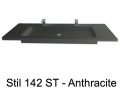 Double vanity top, 50 x 180 cm, suspended or recessed, in mineral resin - STIL 142