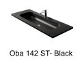Double vanity top, 50 x 150 cm, suspended or recessed, in mineral resin - OBA 142
