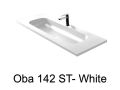 Double vanity top, 50 x 150 cm, suspended or recessed, in mineral resin - OBA 142