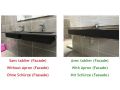 Double vanity top, 50 x 120 cm, suspended or recessed, in mineral resin - DOUBLE STIL 45 AT