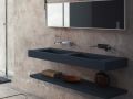 Double vanity top, 50 x 160 cm, suspended or recessed, in mineral resin - DOUBLE STIL 45 AT