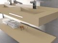 Double vanity top, 50 x 190 cm, suspended or recessed, in mineral resin - DOUBLE STIL 45 AT