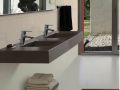 Double vanity top, 50 x 190 cm, suspended or recessed, in mineral resin - DOUBLE STIL 45 AT