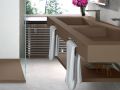 Double vanity top, 50 x 190 cm, suspended or recessed, in mineral resin - DOUBLE STIL 45 AT