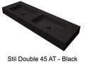 Double vanity top, 50 x 190 cm, suspended or recessed, in mineral resin - DOUBLE STIL 45 AT