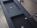 Double vanity top, 50 x 190 cm, suspended or recessed, in mineral resin - DOUBLE STIL 45 AT