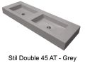 Double vanity top, 50 x 190 cm, suspended or recessed, in mineral resin - DOUBLE STIL 45 AT
