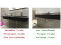 Double vanity top, 50 x 190 cm, suspended or recessed, in mineral resin - DOUBLE STIL 45 AT