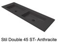 Double vanity top, 50 x 190 cm, suspended or recessed, in mineral resin - DOUBLE STIL 45 AT