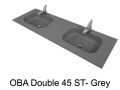 Double vanity top, 50 x 120 cm, suspended or recessed, in mineral resin - DOUBLE OBA 45 AT