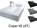 Washstand, 50 x 60 cm, suspended or recessed, in mineral resin - COPER 45