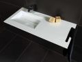 Washstand, 50 x 140 cm, suspended or recessed, in mineral resin - COPER 45