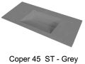Washstand, 50 x 180 cm, suspended or recessed, in mineral resin - COPER 45