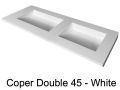 Double washbasin washbasin, 50 x 120 cm, suspended or recessed - DOUBLE COPER 45