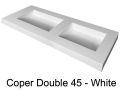 Double washbasin washbasin, 50 x 140 cm, suspended or recessed - DOUBLE COPER 45
