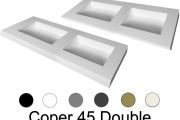 Double washbasin washbasin, 50 x 160 cm, suspended or recessed - DOUBLE COPER 45