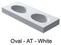 Double washbasin top, 121 x 46 cm, Oval bowl, suspended or recessed - OVAL 45 Double