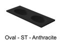 Double washbasin top, 121 x 46 cm, Oval bowl, suspended or recessed - OVAL 45 Double