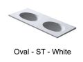 Double washbasin top, 121 x 46 cm, Oval bowl, suspended or recessed - OVAL 45 Double