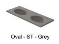 Double washbasin top, 121 x 46 cm, Oval bowl, suspended or recessed - OVAL 45 Double
