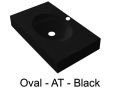 Vanity top, 121 x 46 cm, suspended or recessed, oval - OVAL 45