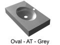 Vanity top, 121 x 46 cm, suspended or recessed, oval - OVAL 45