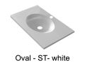 Vanity top, 121 x 46 cm, suspended or recessed, oval - OVAL 45