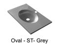 Vanity top, 121 x 46 cm, suspended or recessed, oval - OVAL 45