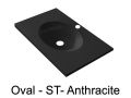 Vanity top, 121 x 46 cm, suspended or recessed, oval - OVAL 45