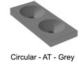 Double washbasin top, 121 x 46 cm, suspended or recessed, round - CIRCULAR 30 Double