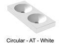 Double washbasin top, 121 x 46 cm, suspended or recessed, round - CIRCULAR 30 Double